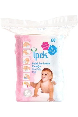 İpek Maxi Bebek Temizleme Pamuğu 60 Lı 30 Paket