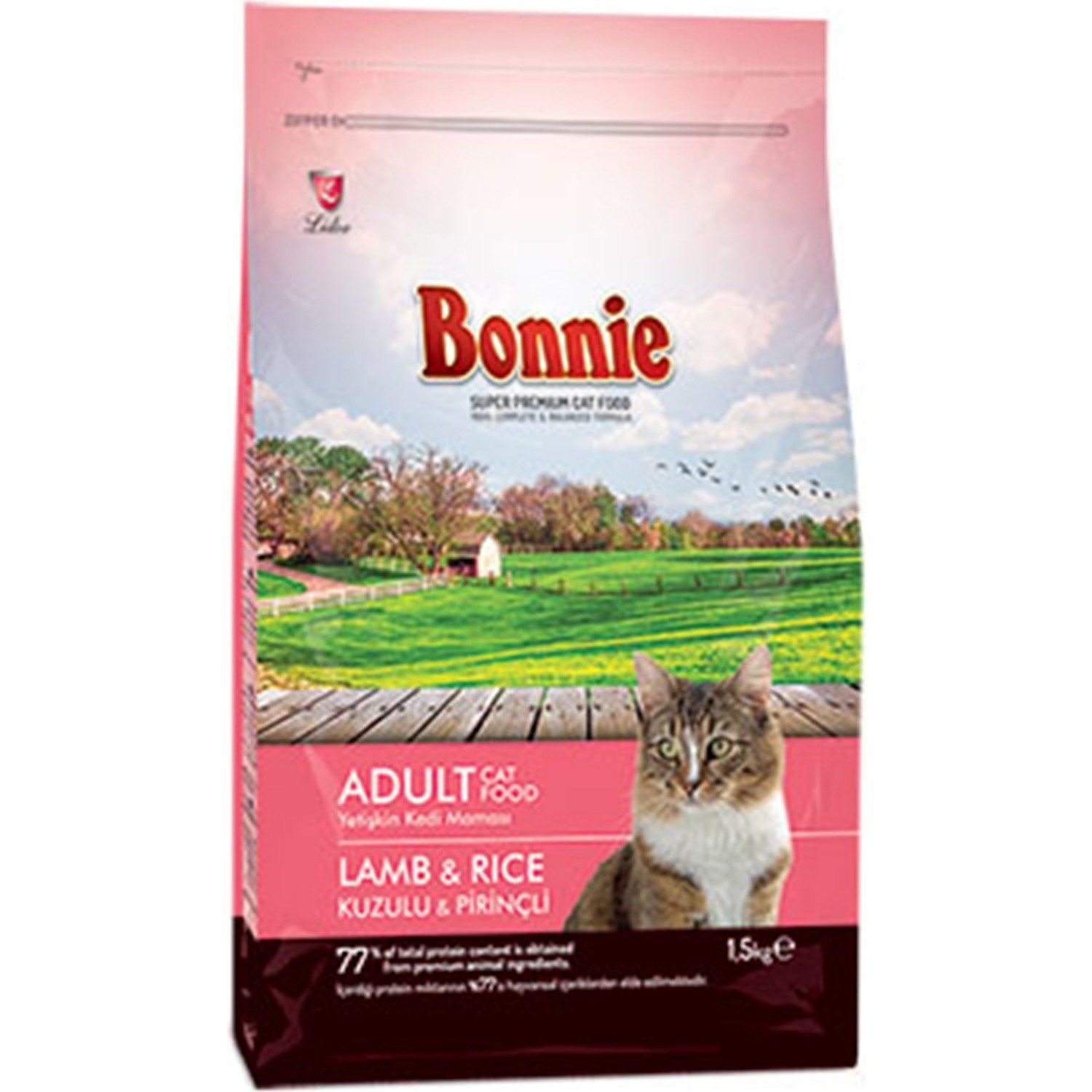 Bonnie Kuzulu ve Pirinçli Yetişkin Kedi Maması 1,5 Kg 